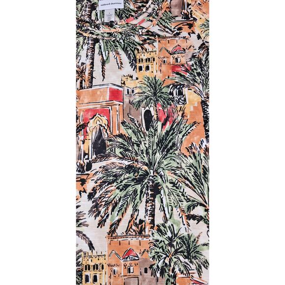 Alfred Dunner womens shirt sz S tropical print mid sleeve pull over palm trees - Picture 4 of 9